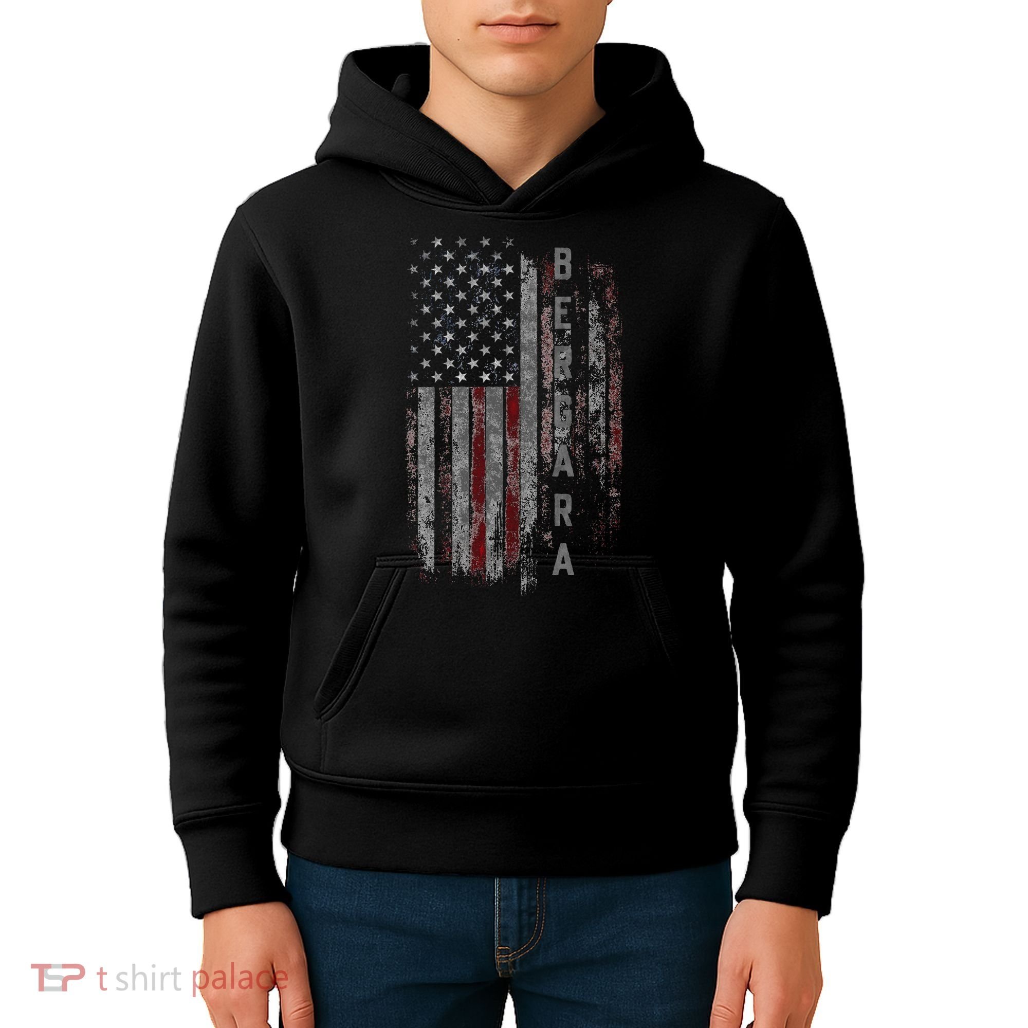 Bergara Family American Flag Kids Hoodie