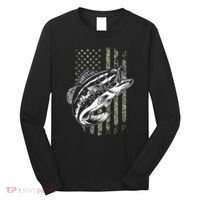 Bass Fishing American Camo Usa Flag Long Sleeve Shirt thumb 0