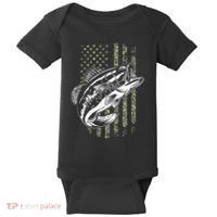 Bass Fishing American Camo Usa Flag Baby Bodysuit thumb 0