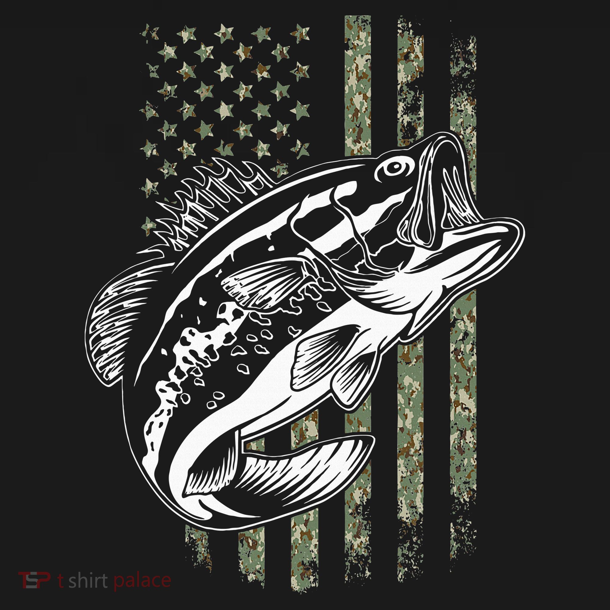 Bass Fishing American Camo Usa Flag Baby Bodysuit