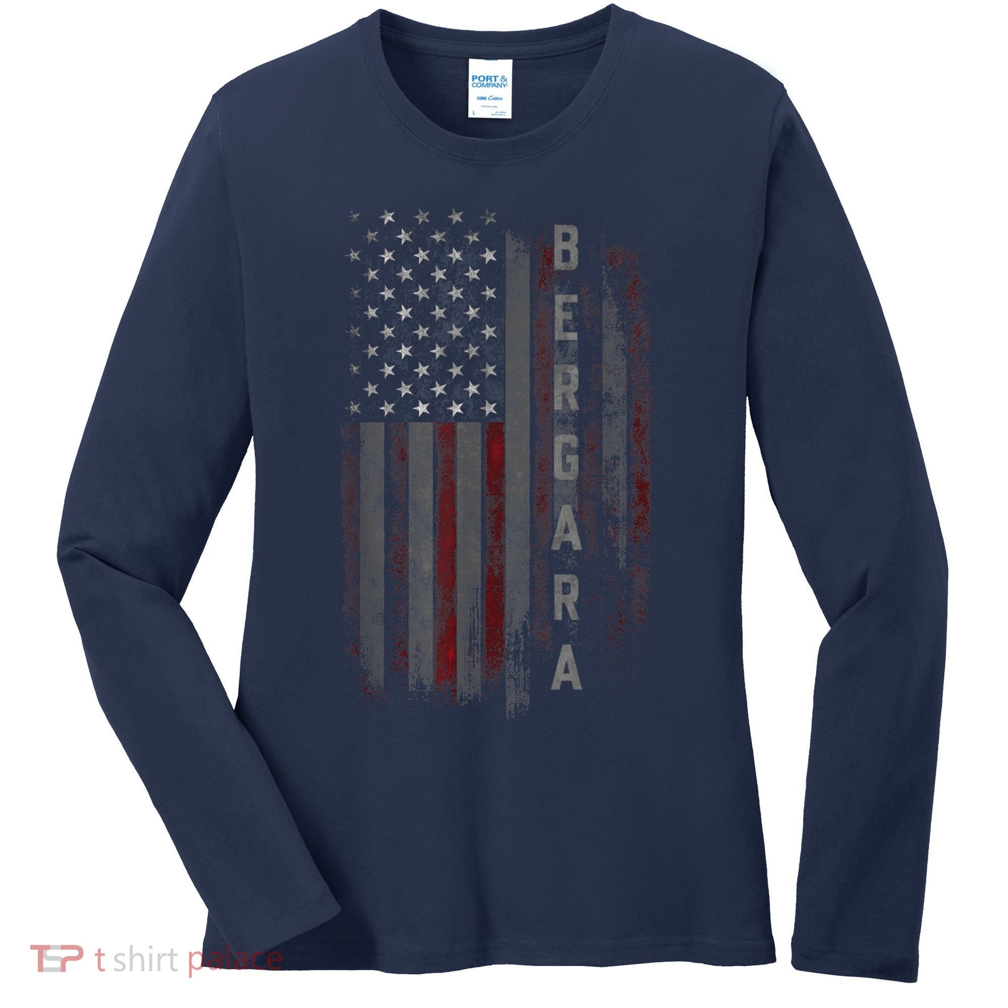 Bergara Family American Flag Women's Long Sleeve Shirt