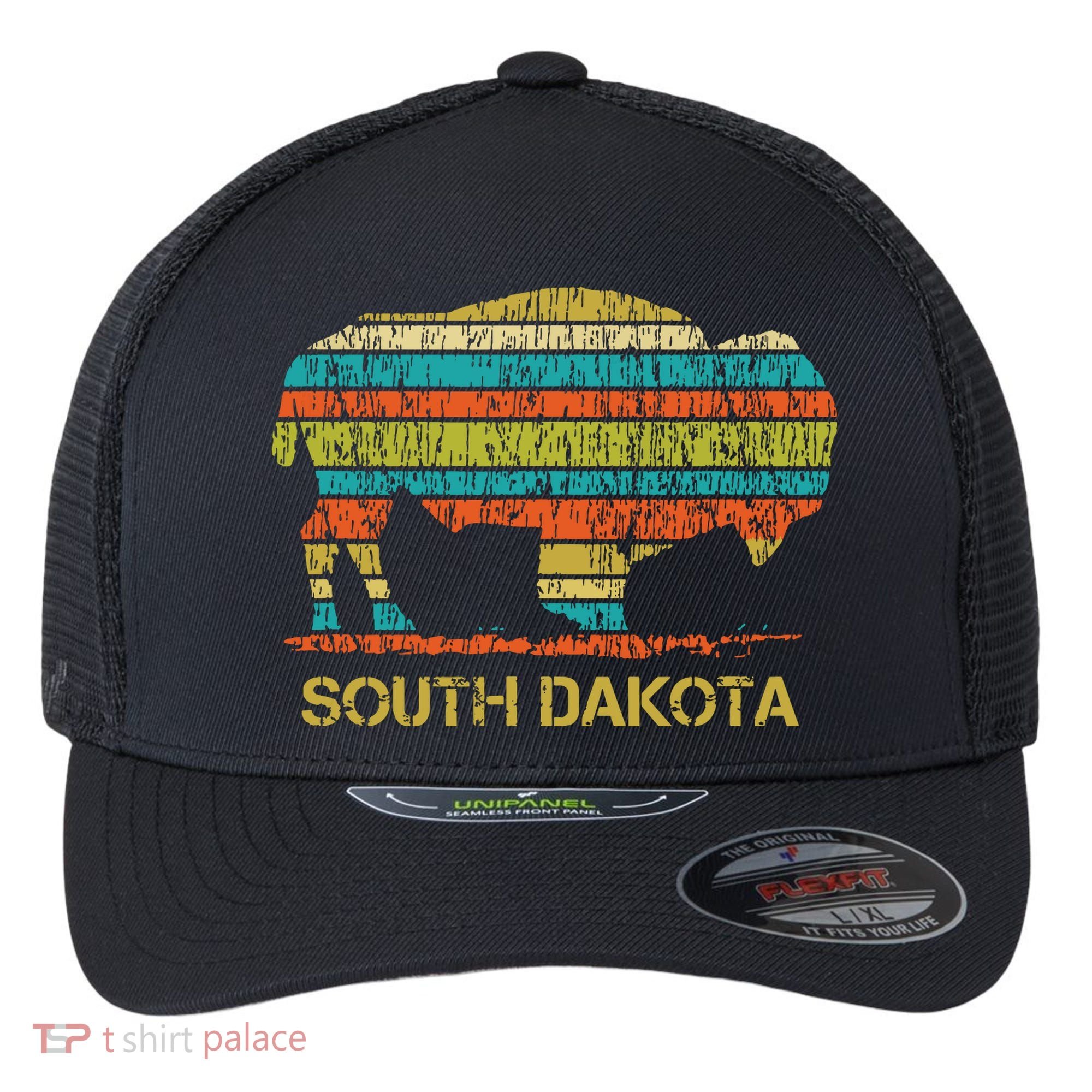 Buffalo For A South Dakota Vacation Flexfit Unipanel Trucker Cap