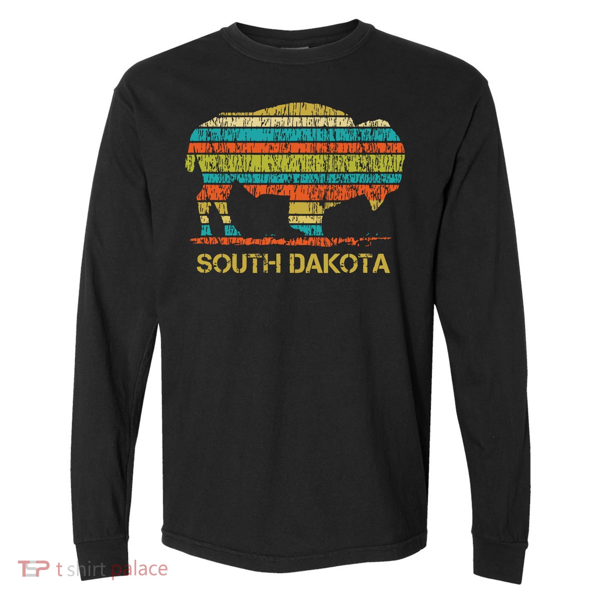 Buffalo For A South Dakota Vacation Comfort Colors Heavyweight Long Sleeve T-Shirt