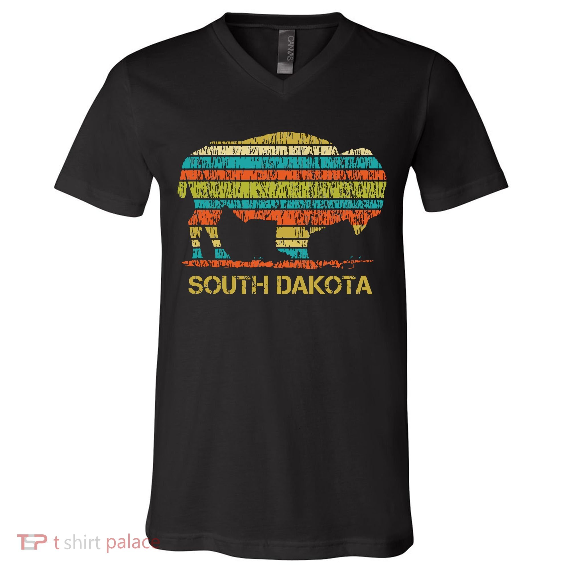 Buffalo For A South Dakota Vacation V-Neck T-Shirt