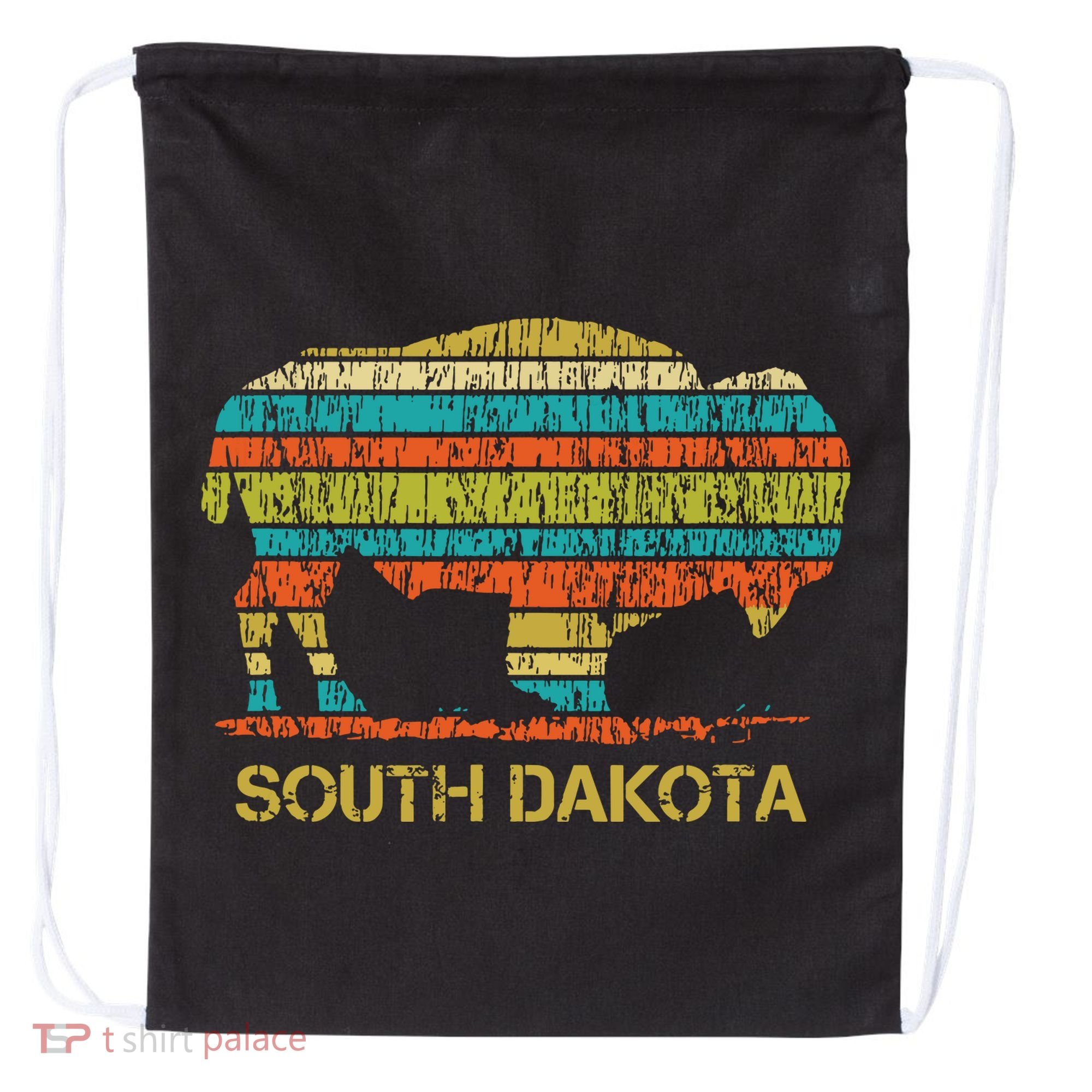 Buffalo For A South Dakota Vacation Drawstring Bag