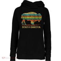 Buffalo For A South Dakota Vacation Womens Funnel Neck Pullover Hood thumb 0