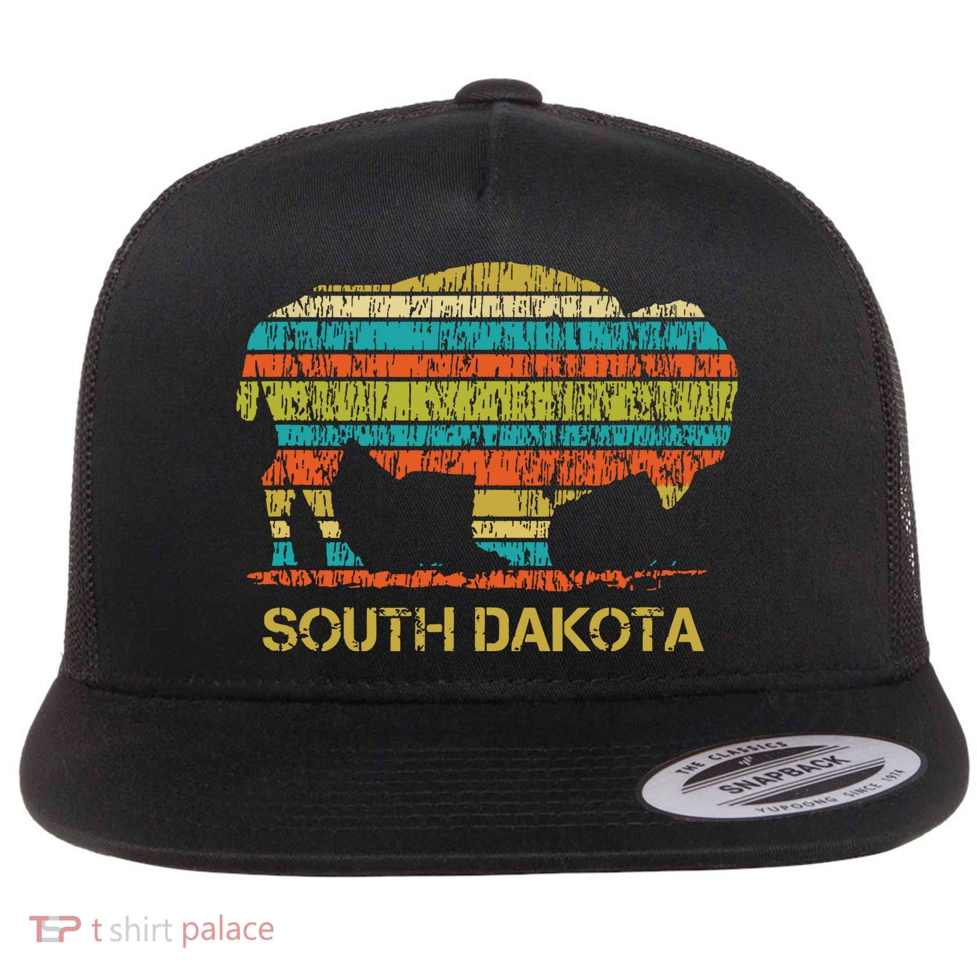 Buffalo For A South Dakota Vacation Flat Bill Trucker Hat