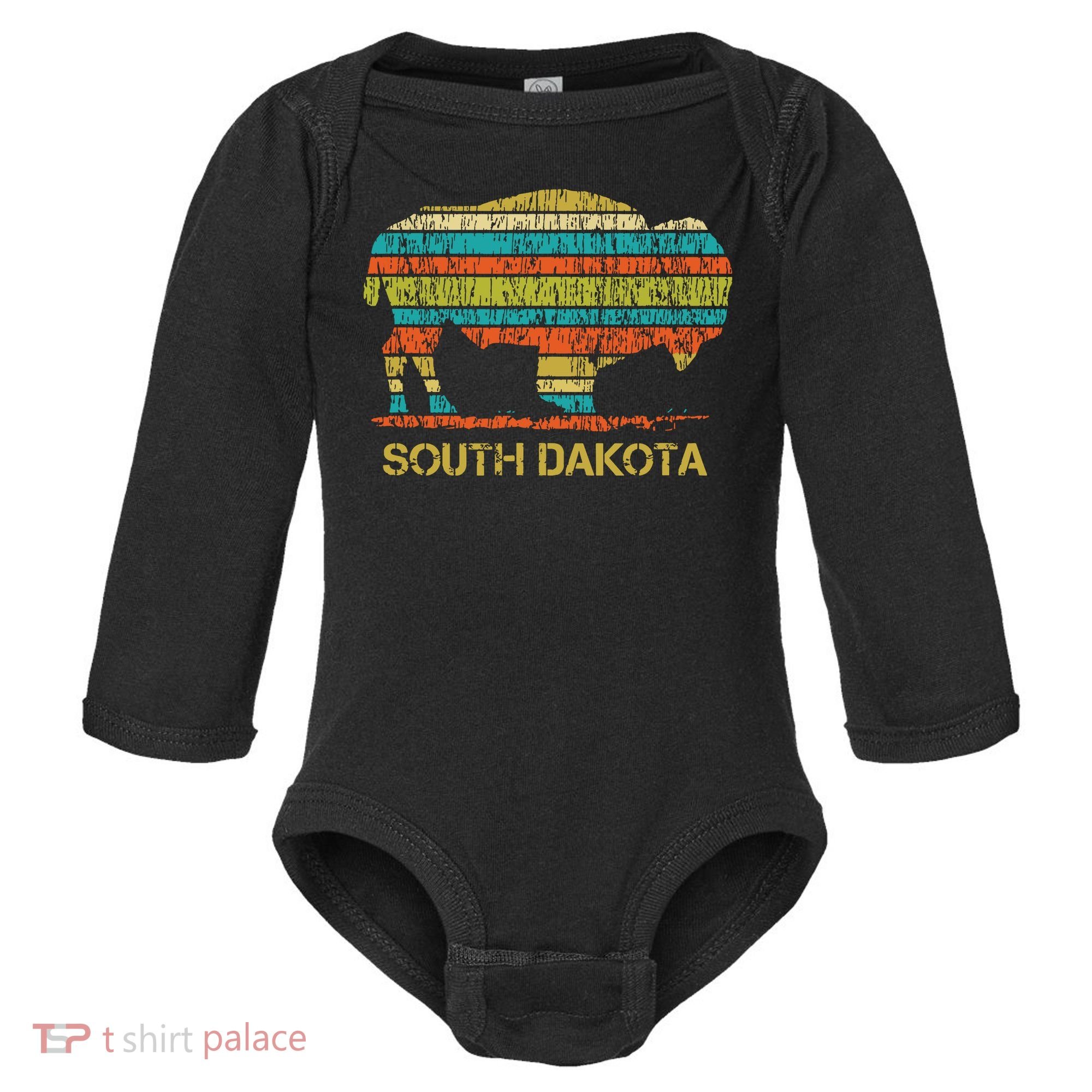 Buffalo For A South Dakota Vacation Baby Long Sleeve Bodysuit