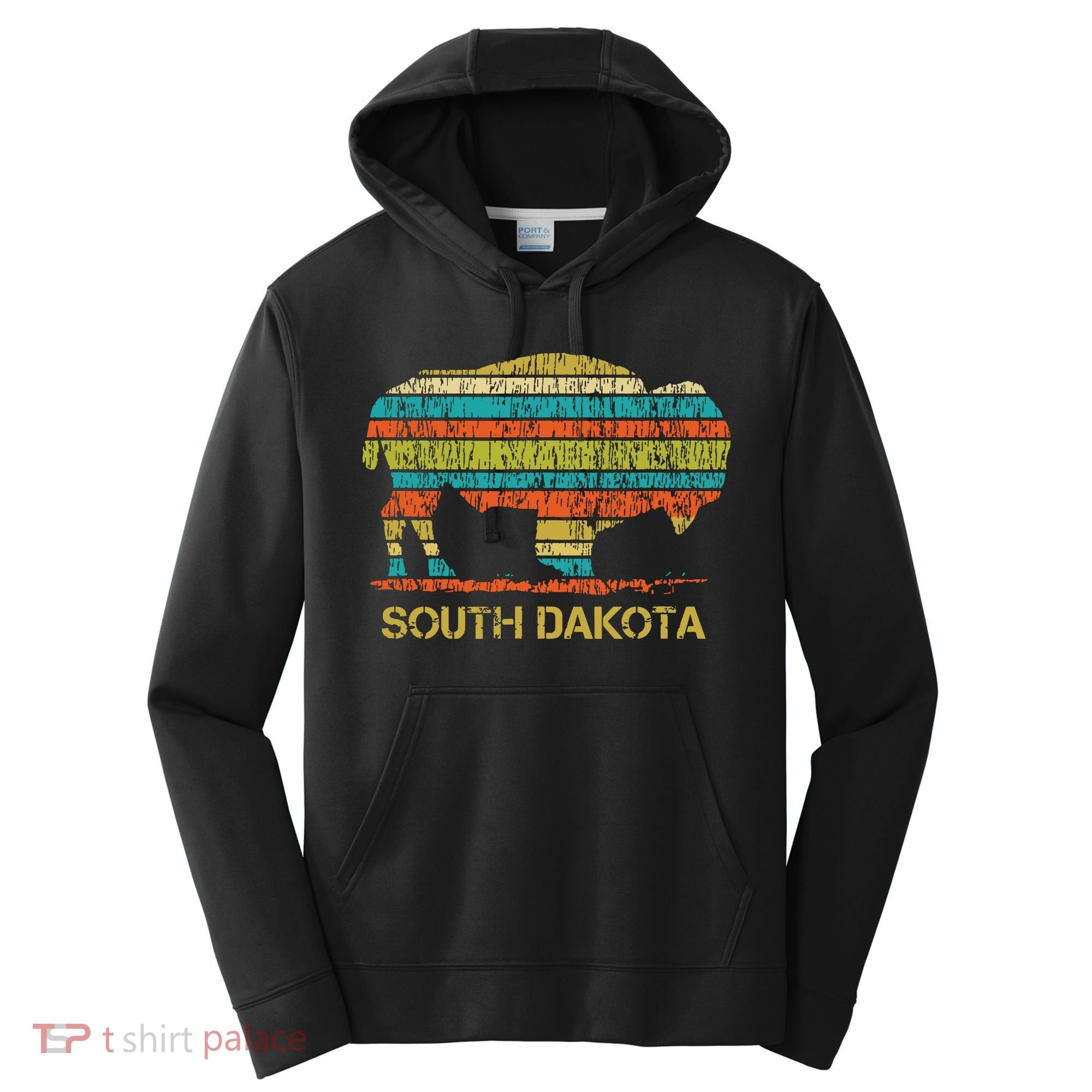 Buffalo For A South Dakota Vacation Performance Fleece Hoodie