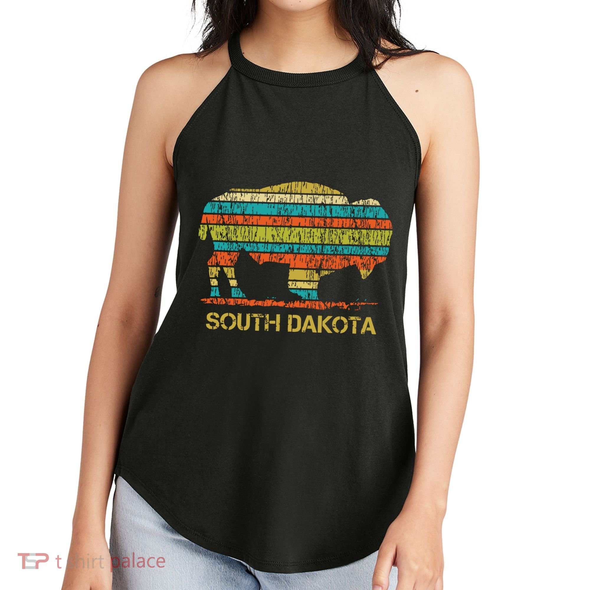 Buffalo For A South Dakota Vacation Women's Perfect Tri Rocker Tank
