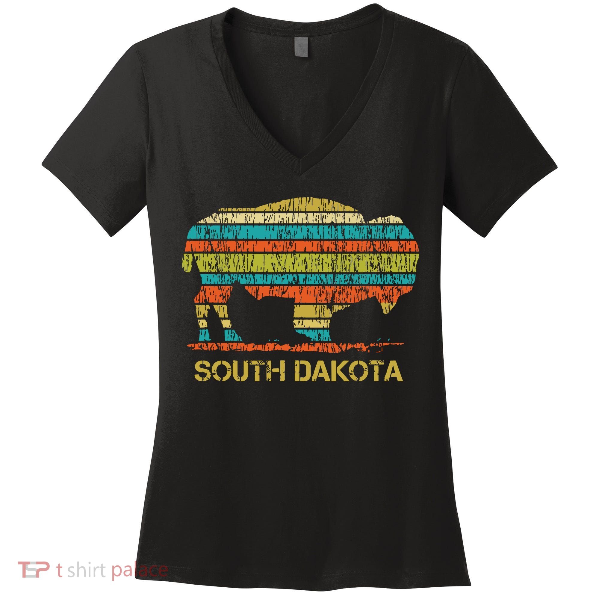 Buffalo For A South Dakota Vacation Women's V-Neck T-Shirt