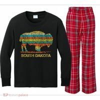 Buffalo For A South Dakota Vacation Kids Long Sleeve Plaid Pajama Set thumb 0