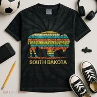 Buffalo For A South Dakota Vacation Kids Tie-Dye T-Shirt thumb 2