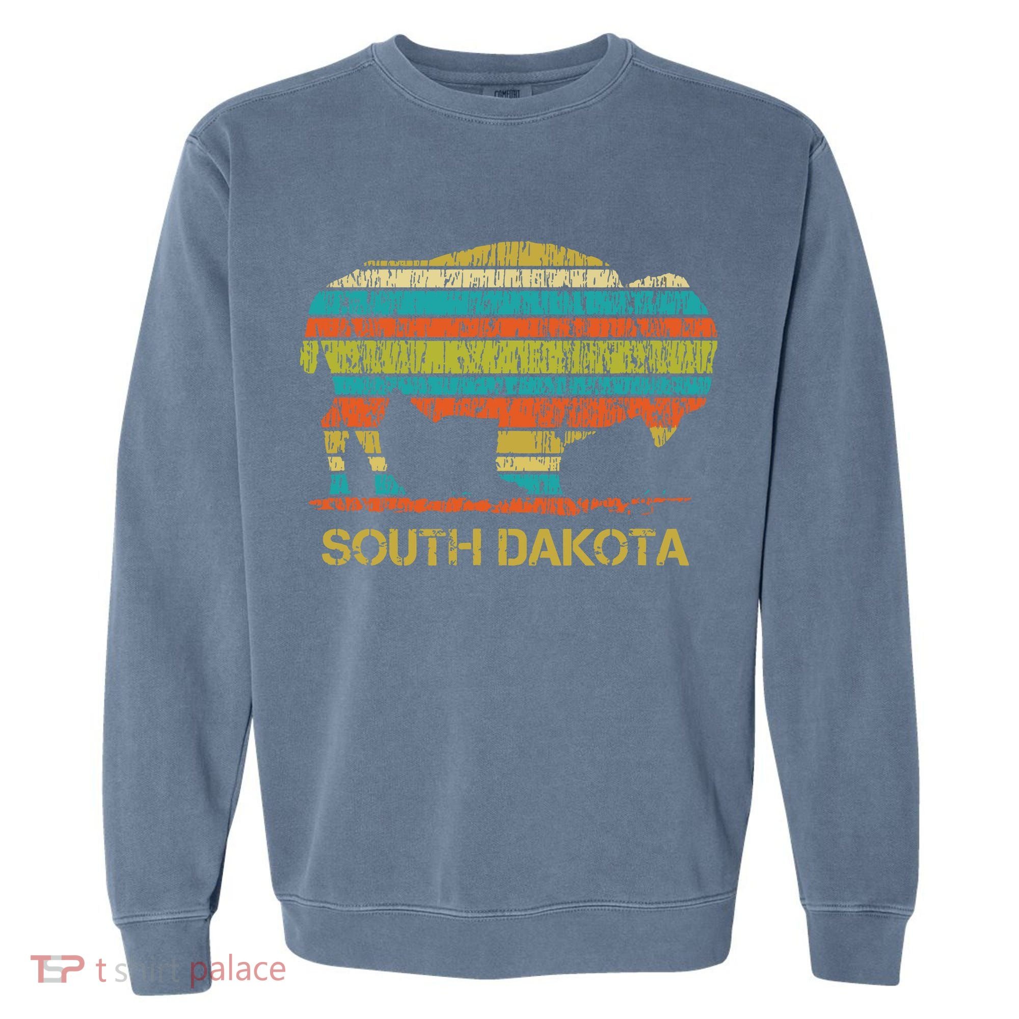 Buffalo For A South Dakota Vacation Garment-Dyed Sweatshirt