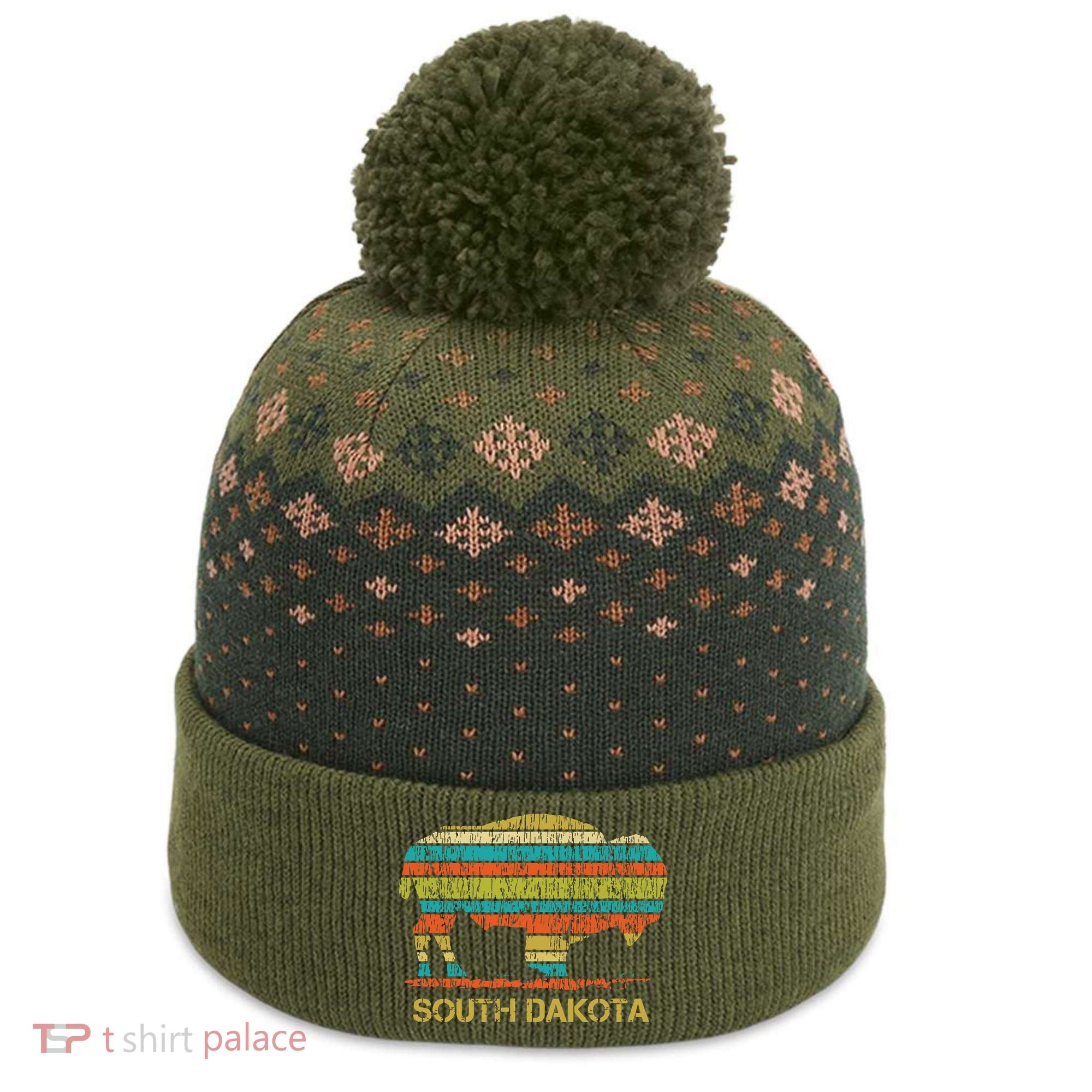 Buffalo For A South Dakota Vacation The Baniff Cuffed Pom Beanie