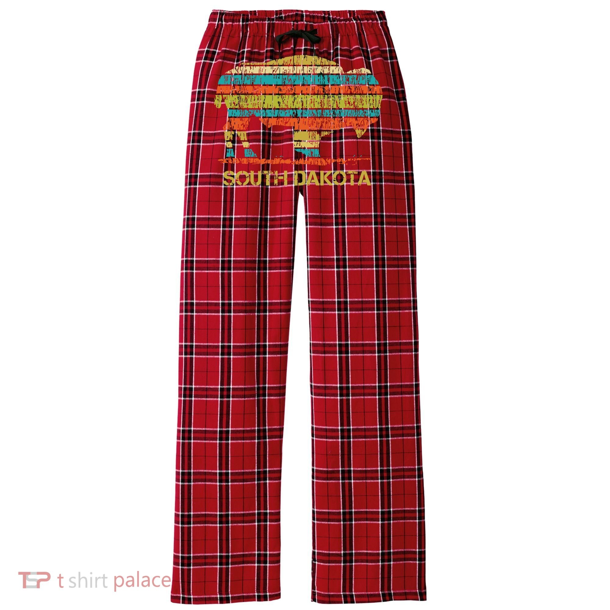 Buffalo For A South Dakota Vacation Women's Flannel Plaid Pajama Pants