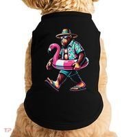 Bigfoot Flamingo Aloha Pool Party Hawaiian Party Doggie Tank thumb 0