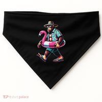 Bigfoot Flamingo Aloha Pool Party Hawaiian Party USA-Made Doggie Bandana thumb 0