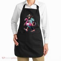 Bigfoot Flamingo Aloha Pool Party Hawaiian Party Apron thumb 2