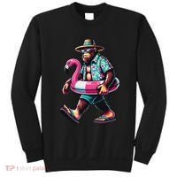Bigfoot Flamingo Aloha Pool Party Hawaiian Party Sweatshirt thumb 0