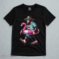 Bigfoot Flamingo Aloha Pool Party Hawaiian Party T-Shirt thumb 5
