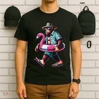 Bigfoot Flamingo Aloha Pool Party Hawaiian Party T-Shirt thumb 6