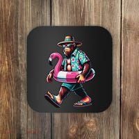 Bigfoot Flamingo Aloha Pool Party Hawaiian Party Coaster thumb 0