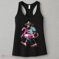 Bigfoot Flamingo Aloha Pool Party Hawaiian Party Women's Tank Top thumb 3