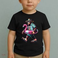 Bigfoot Flamingo Aloha Pool Party Hawaiian Party Toddler T-Shirt thumb 2