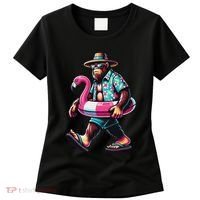 Bigfoot Flamingo Aloha Pool Party Hawaiian Party Women's T-Shirt thumb 0