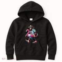 Bigfoot Flamingo Aloha Pool Party Hawaiian Party Kids Hoodie thumb 0