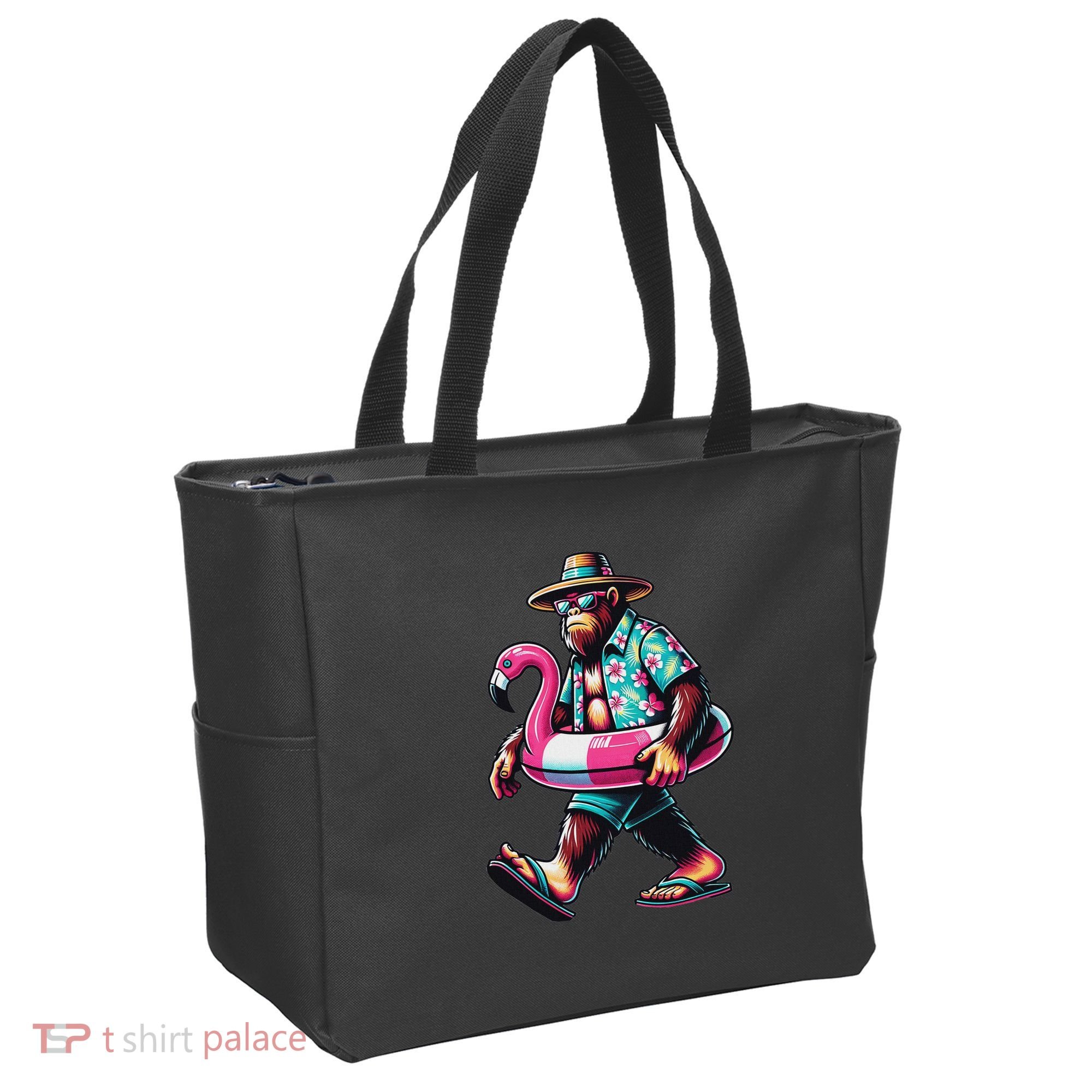 Bigfoot Flamingo Aloha Pool Party Hawaiian Party Tote Bag