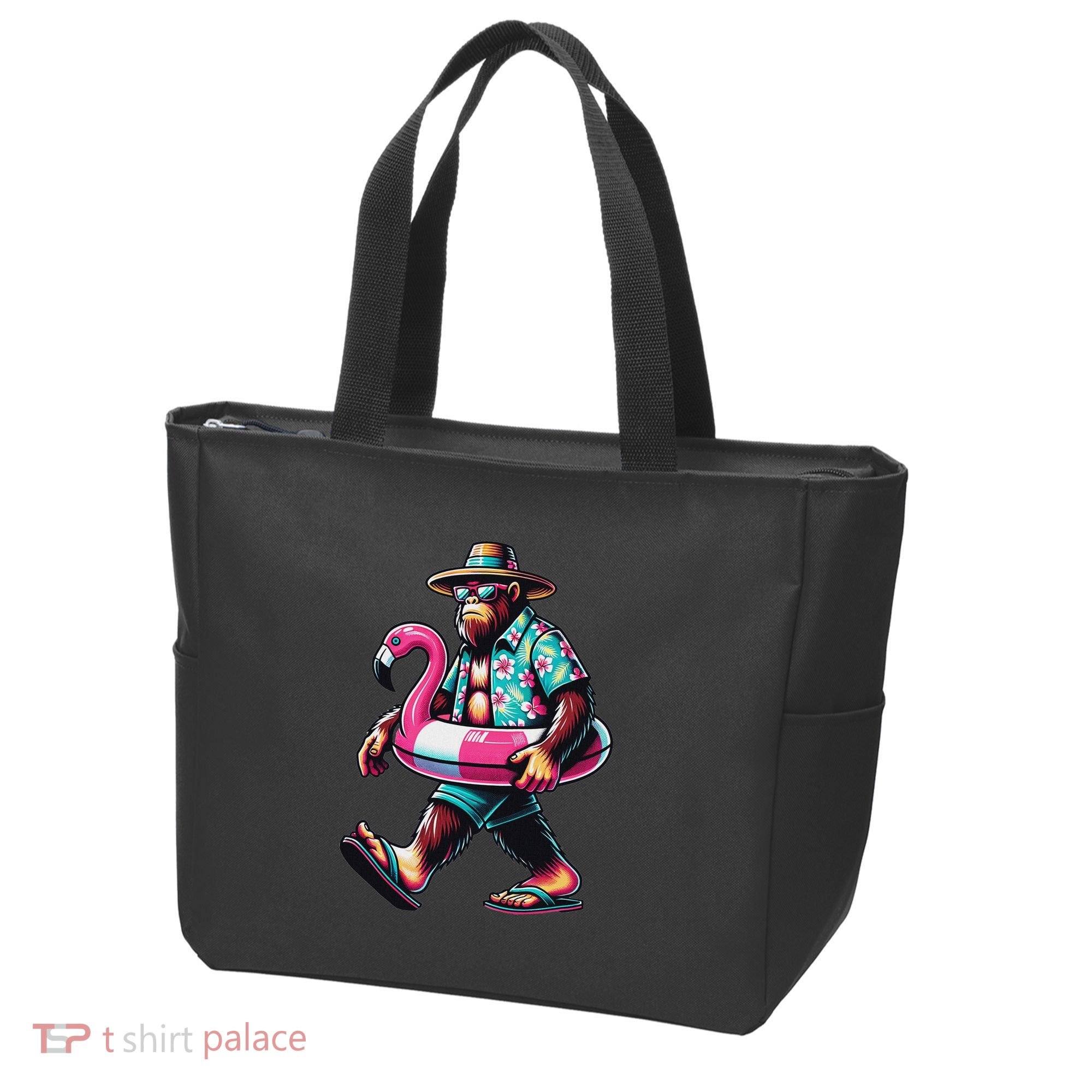 Bigfoot Flamingo Aloha Pool Party Hawaiian Party Tote Bag