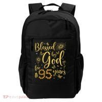 Butterfly Flower Blessed By God For 95 Years 95th Birthday Backpack thumb 0