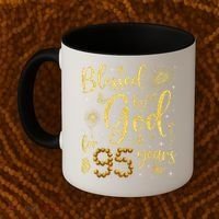 Butterfly Flower Blessed By God For 95 Years 95th Birthday Coffee Mug thumb 2