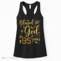 Butterfly Flower Blessed By God For 95 Years 95th Birthday Women's Tank Top thumb 0