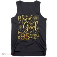 Butterfly Flower Blessed By God For 95 Years 95th Birthday Tank Top thumb 0
