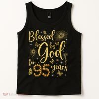 Butterfly Flower Blessed By God For 95 Years 95th Birthday Tank Top thumb 2