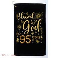 Butterfly Flower Blessed By God For 95 Years 95th Birthday Golf Towel thumb 0