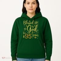 Butterfly Flower Blessed By God For 95 Years 95th Birthday Hoodie thumb 5