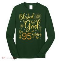 Butterfly Flower Blessed By God For 95 Years 95th Birthday Long Sleeve Shirt thumb 0