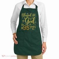 Butterfly Flower Blessed By God For 95 Years 95th Birthday Apron thumb 2