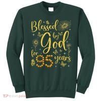 Butterfly Flower Blessed By God For 95 Years 95th Birthday Sweatshirt thumb 0