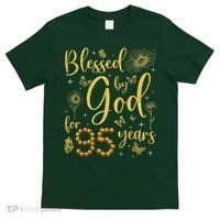 Butterfly Flower Blessed By God For 95 Years 95th Birthday T-Shirt thumb 0