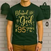 Butterfly Flower Blessed By God For 95 Years 95th Birthday T-Shirt thumb 6