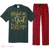 Butterfly Flower Blessed By God For 95 Years 95th Birthday Pajama Set thumb 0