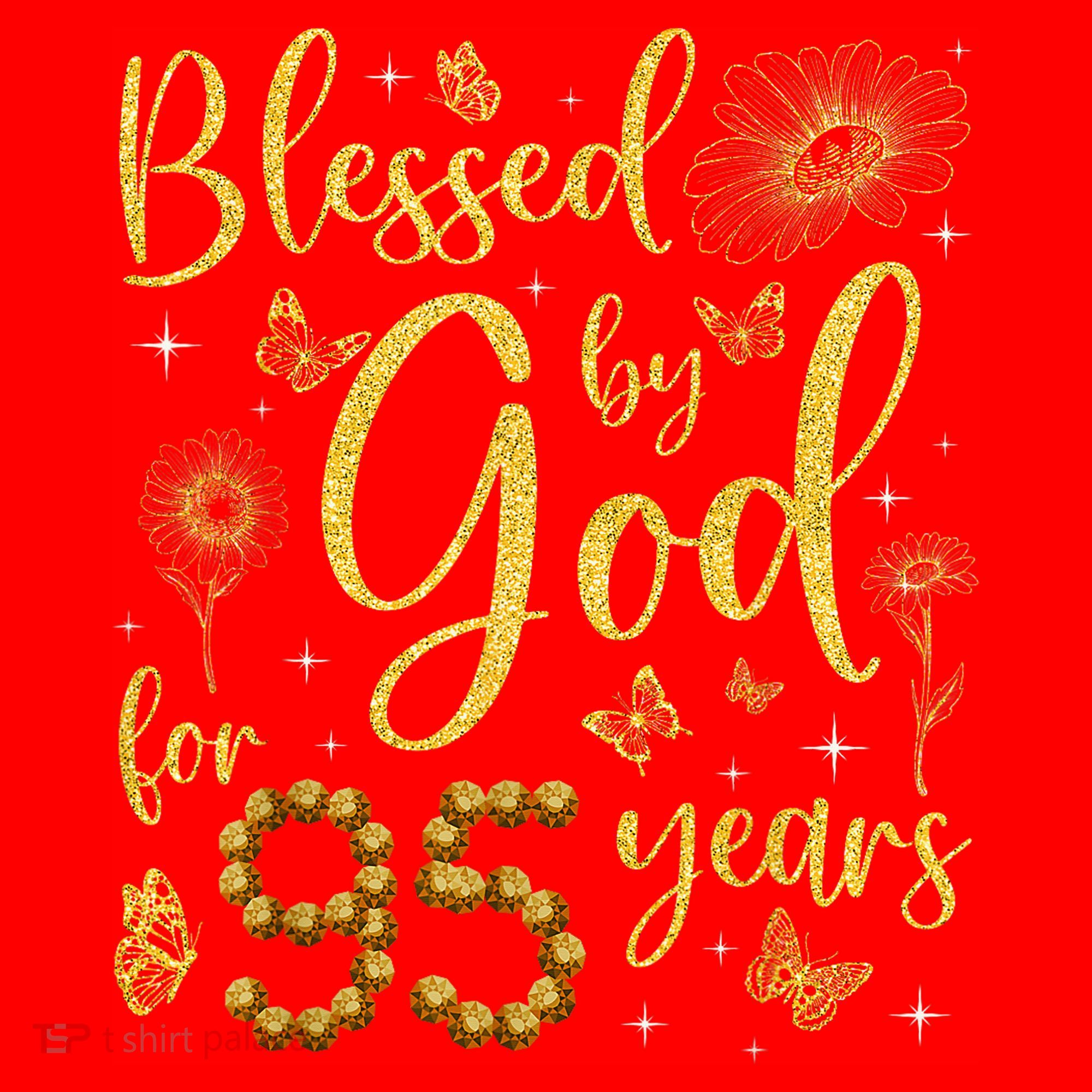 Butterfly Flower Blessed By God For 95 Years 95th Birthday Santa Hat