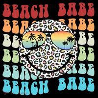 Beach Funny Babe Summer Retro Vacation Beach And Summer Leopard Coaster thumb 2