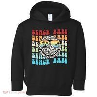 Beach Funny Babe Summer Retro Vacation Beach And Summer Leopard Toddler Hoodie thumb 0