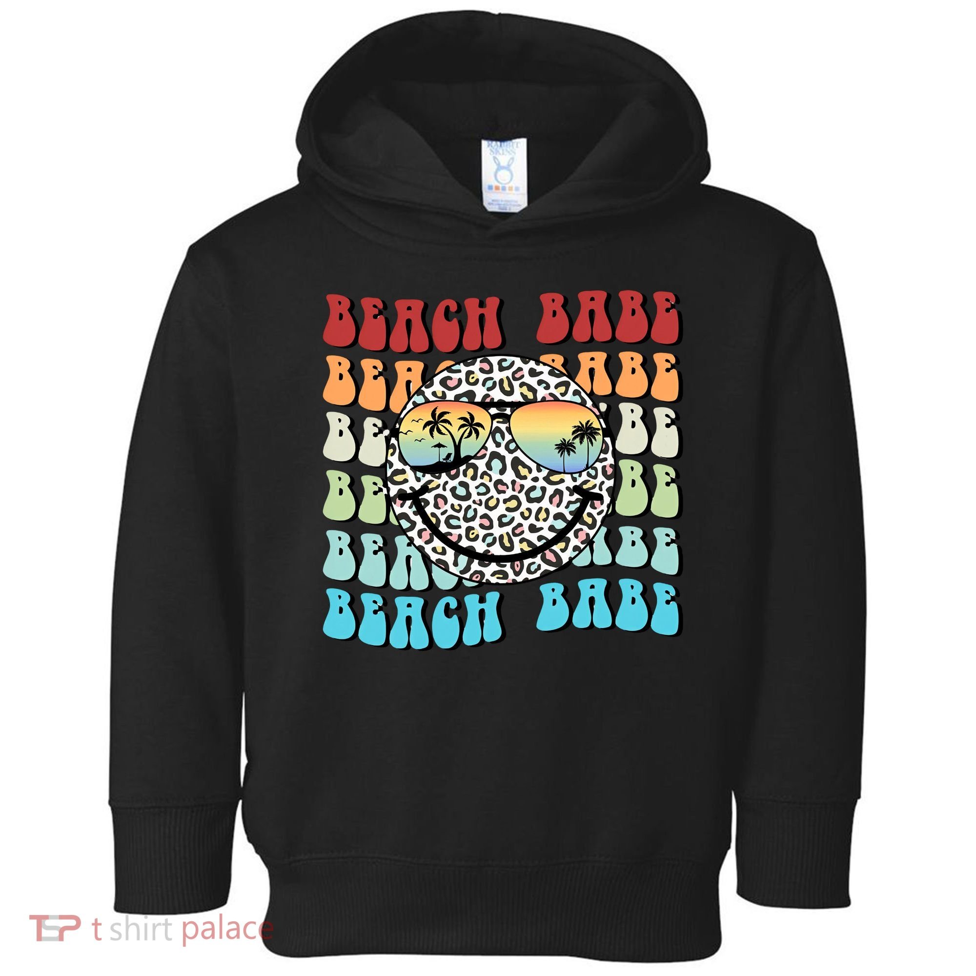 Beach Funny Babe Summer Retro Vacation Beach And Summer Leopard Toddler Hoodie